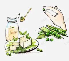 手绘彩色豆腐豆制品高清素材 设计图片 页面网页 平面电商 创意素材 png素材