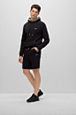 Cotton-blend hoodie with multi-colored logos, Black