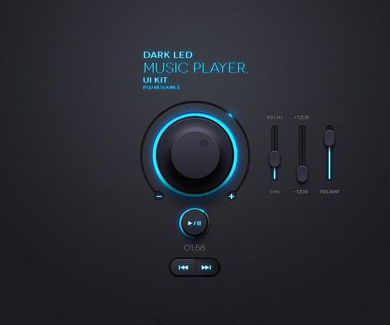 Dark Led UI kit  by ...