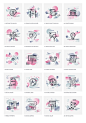 Fintech Industry Icons : A new series of 20 icons-illustrations on Fintech industry theme and financial related topics. Combination of pixel perfect icons from Futuro Icons with background that imagined as a smooth abstract forms with clean geometrical sh