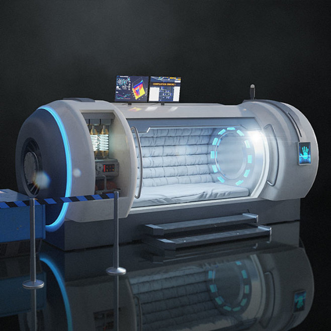 炫酷科幻未来派秘密科技实验室器械用具3D...