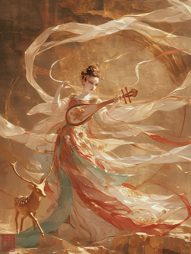 一梦入敦煌|飞天玄女第三弹图片_AI古风-女图片素材-花瓣网