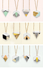 Accessories / Depeapa's "geometry is fun" collection of ceramic necklaces.