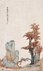 弘仁——《丹林窠石》山水小景立轴欣赏 | 
清|弘仁(1610-1664)，俗名江韬，字六奇，又名舫，字鸥盟。明亡后于武夷山为僧，字渐江，号梅花古衲。安徽歙县人，清初四画僧之一。擅山水，初学宋人，晚法萧云从、倪瓒等，笔法清刚简逸，意趣高洁俊雅。"新安画派"创始人，和查士标、孙逸、汪之瑞并称"新安四大家"。兼写梅竹，工诗。