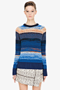 PROENZA SCHOULER blue striped knit Pullover