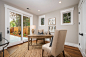 Transitional freestanding desk medium tone wood floor study room photo in San Francisco with gray walls and no fireplace