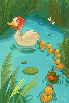 AmyZou的插画作品《丑小鸭》
