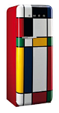 oh loveliness...Kitchen goes arty: Piet Mondrian-inspired Smeg fridge: 