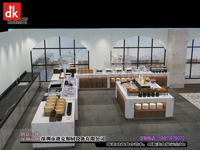 定制自助餐台；移动布菲台；明档岛台改造设计04