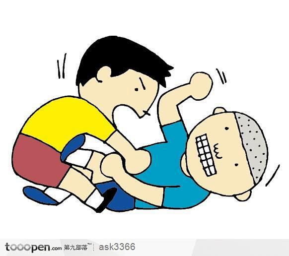 15:07:56起争执打架的小男孩人物插画素材公社网小编同采自www