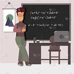 绘画插图,职权,黑板,教师,矢量,眼镜,紧握双手,华丽的,肖像,技术