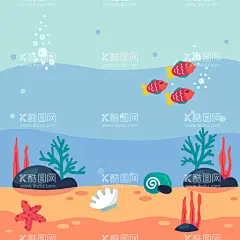 海底世界   - 源文件下载【酷图网】海底世界,水下世界,海底,海洋,海洋生物,海景,海洋背景,大海,卡通,插图