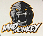 Mad Monkey logo sticker with yellow frame
