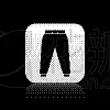 black sport pants icon isolated on black