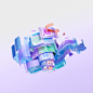 design Microsoft animation  CGI ribbon motion graphics 