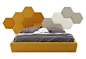 Tea Acoustic Panels Headboard by Lepere | Dering Hall