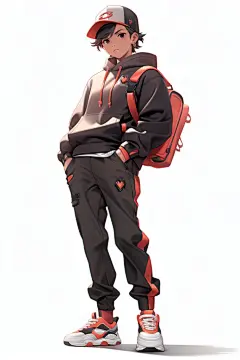 帅气外套帽子冷酷男孩图片插画