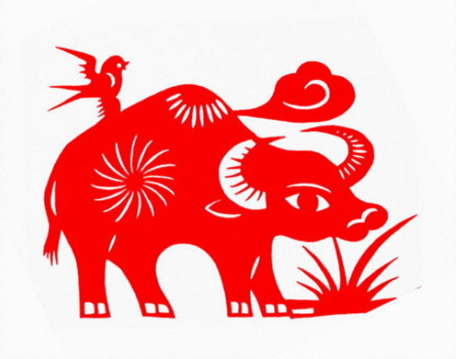 十二生肖剪纸牛