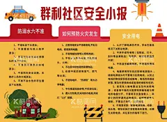 安全知识  - 源文件下载【酷图网】社区安全海报,海报,安全小报,防水六不准,预防火灾