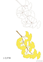 #绘画教程# 来自台湾画师moiy（id=1719411）分享的银杏叶子的绘制教程步骤讲解非常详细哦！还顺带讲了几个应用实例！赶紧动手试试看吧 ​​​​