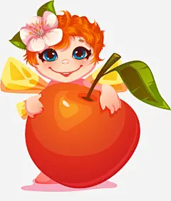 卡通苹果免抠素材_新图网 https://ixintu.com 卡通 精灵 苹果