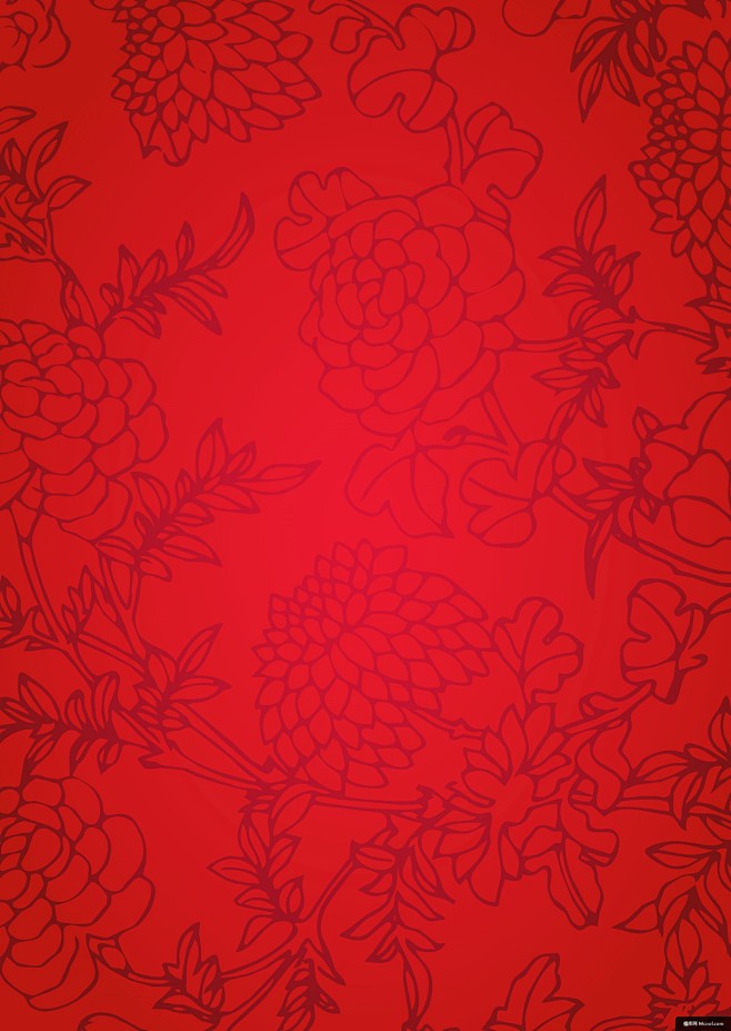 花开富贵富贵吉祥吉祥图案图案中国红色红色图案背景图案设计平面设计
