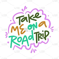 带我去公路旅行。手绘矢量字母。励志名言。现代的刷。