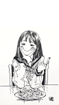 吃薯条の笑脸妹子