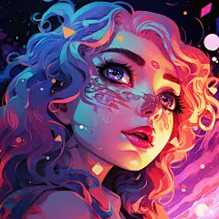 艺术，女孩，场景，壁纸，无版权，油画，星空，治愈，唯美 (25)