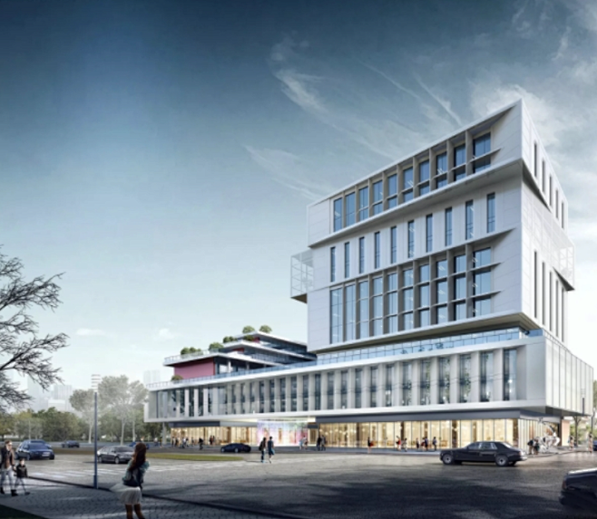 现代办公建筑设计效果图欣赏_【知末效果图...