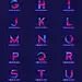 1组科技感26个英文字母未来商务炫彩流体金属感颗粒创意LOGO矢量素材