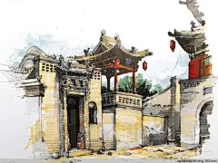 【图】【钢笔水彩】夏克梁建筑作品选 