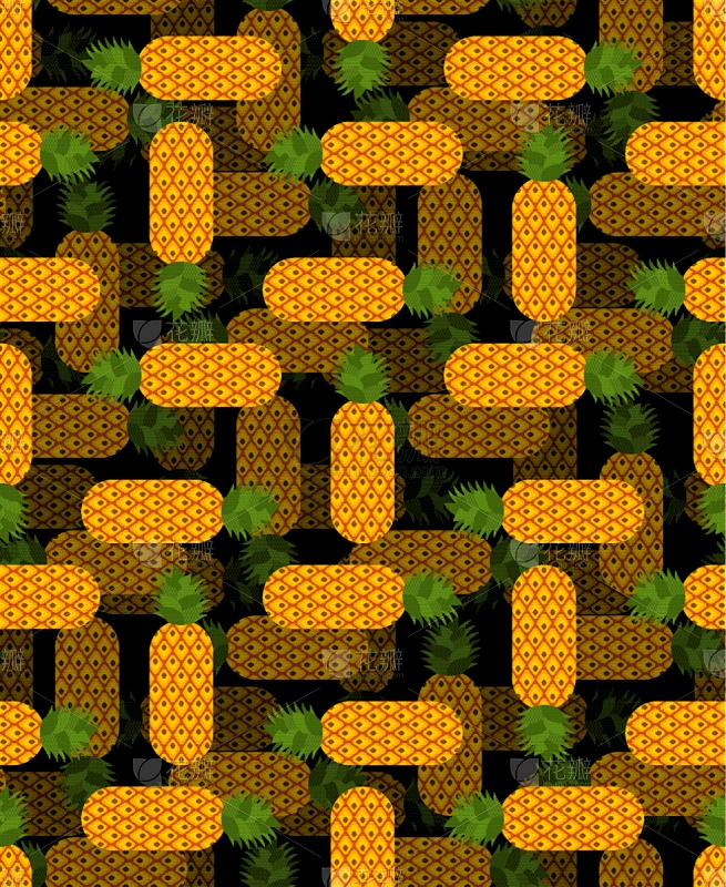 pineapple pattern seamless ananas ornament exotic素材-花瓣网
