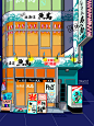 Japanese street scene日式街道涂鸦