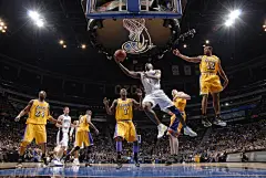 Nba 篮球、 洛杉矶湖人队、 vs、 奥兰多魔术、 飞行、 失重、 冻结、 跳跃高度 壁纸