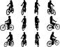 Vectores libres de derechos: People on Bicycles: