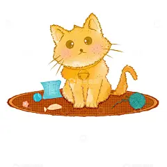 Q版可爱动物插画元素猫咪高清模板免费下载-趣麦麦图