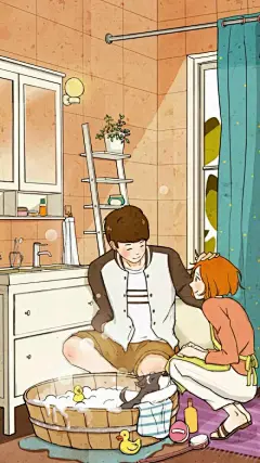 ［温暖甜蜜爱情漫画插画高清壁纸美图］第322弹