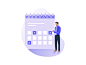 Calendar alert web ux ui typography minimalism interface illustration editorial design character brand animation