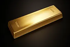 黄灿灿的黄金块金条摄影图片