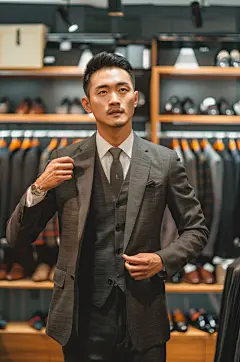 AI数字艺术西装定制西服店摄影图-众图网