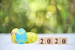 2020,背景,复活节彩蛋,文字,多色的,单词,积木,可爱的,传统,事件