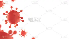 Covid-19冠状病毒概念3d渲染，白底空白文字。完美的横幅，传单，海报和小册子等