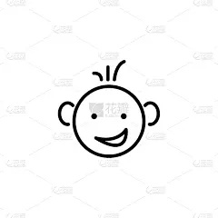 儿童,蜘蛛网,婴儿,线图标,可爱的,无忧无虑,家庭,小的,微笑,爱