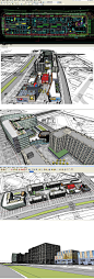 商业街建筑草图SU模型含CAD平面图毕业设计作业