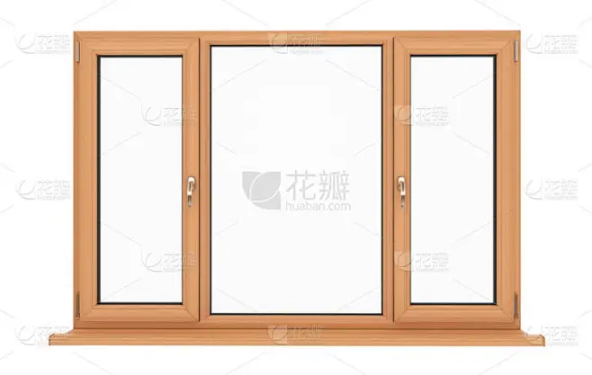 窗口。孤立的窗口。木制的窗口.-花瓣网