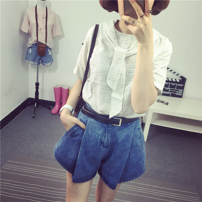 2015韩版夏季新款女装短袖t恤衫女式修...