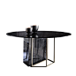 北欧大理石餐桌 简约现代设计师创意不锈钢圆桌家用8人餐桌椅组合-淘宝网