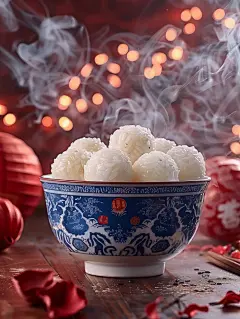 元宵节花朵汤圆素材