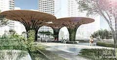现代广场景观构筑物SU模型下载【ID:1107467368】